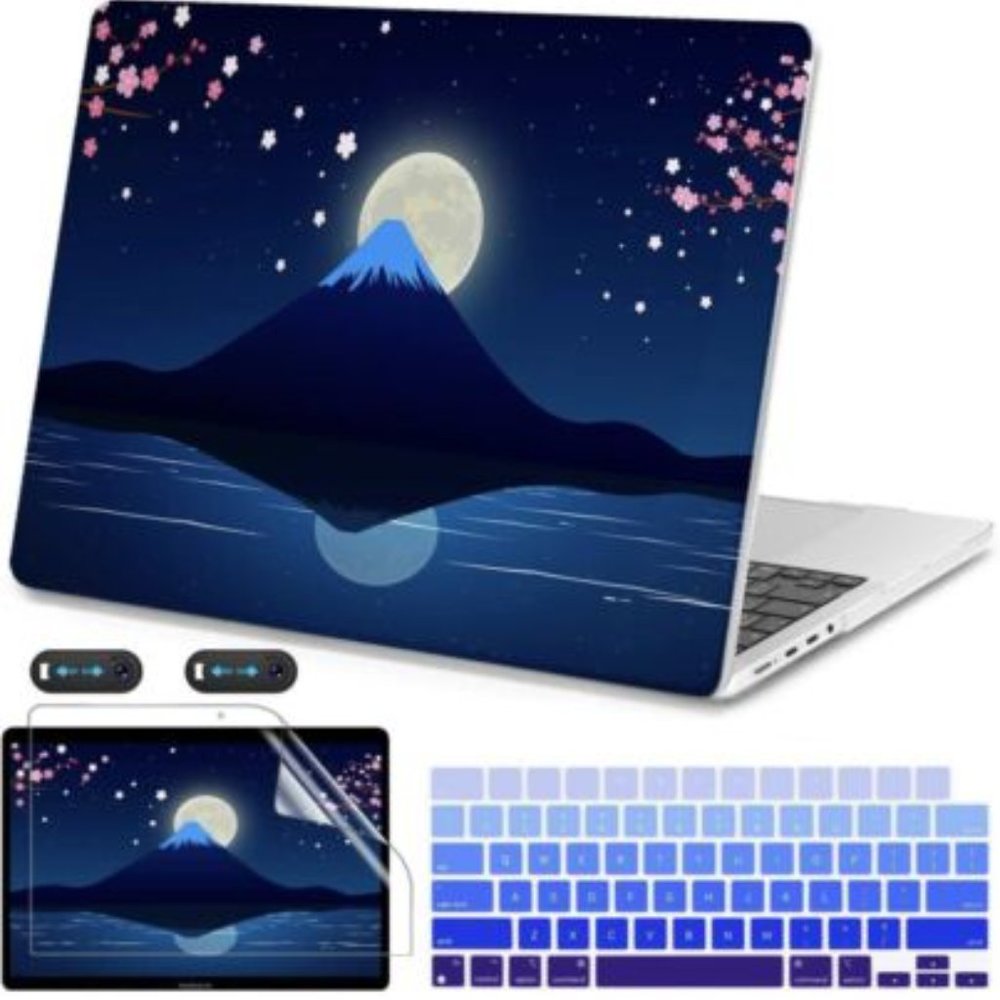 Teryeefi Newest for MacBook Pro 14 in. case 2021 Plastic Hard Shell Case BLUE